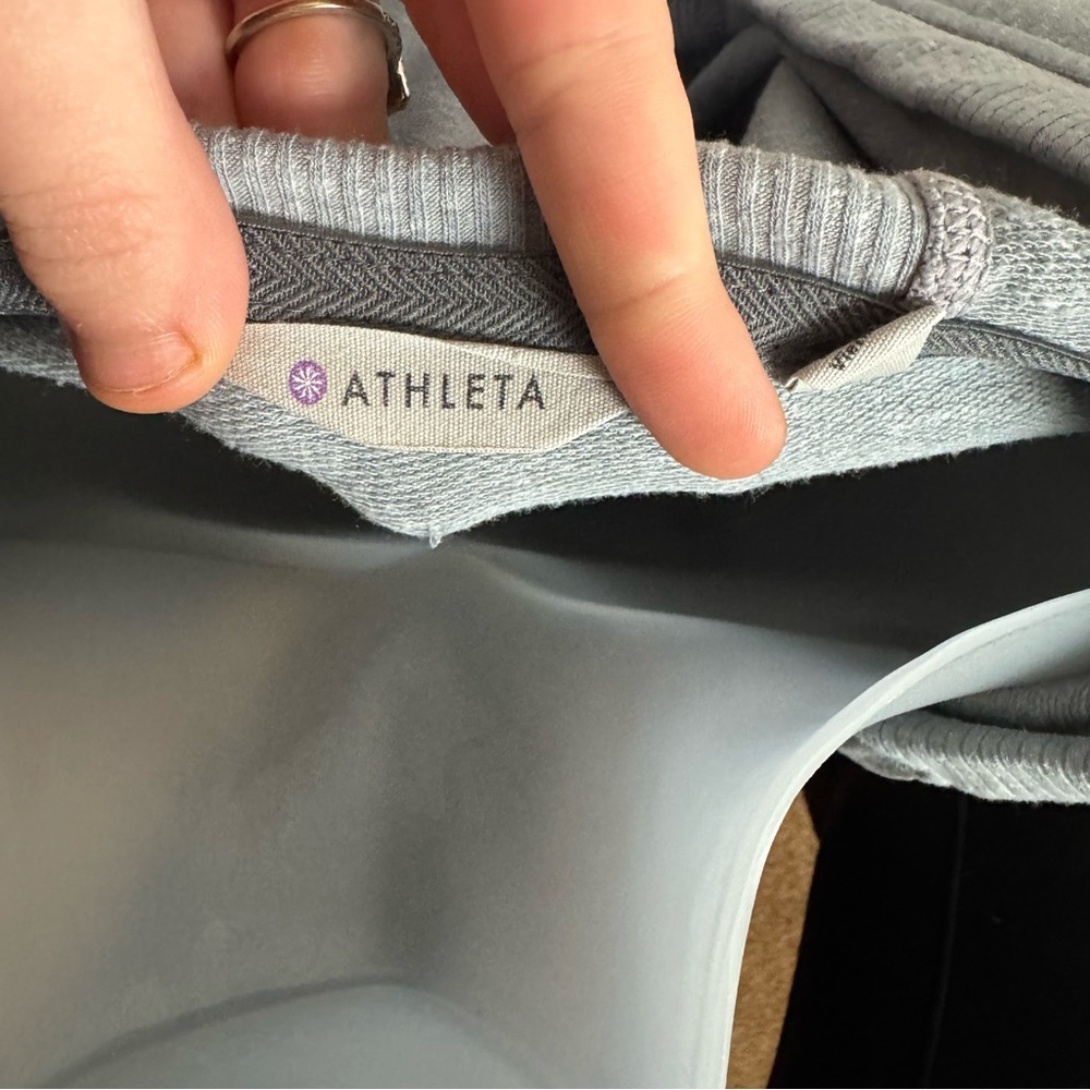Athleta Bliss Light Grey Hoodie Dress Size XS - Picture 9 of 10